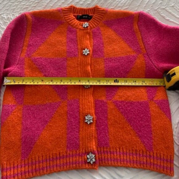 Mango Pink and Orange Geometric Cardigan - Picture 10 of 11